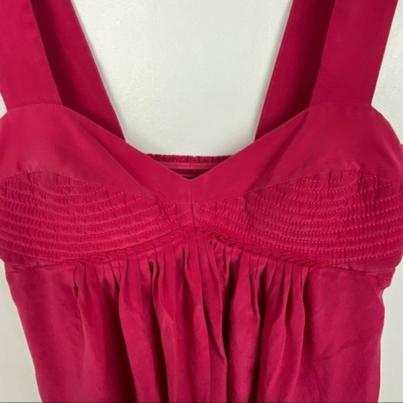 Revolve Black Halo 100% Silk Babydoll Dress Fuchsia Pink Mini Sweetheart Neck M - Picture 6 of 10
